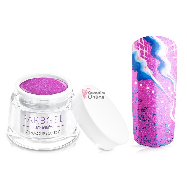 Gel UV Jolifin cu sclipici Glamour Candy 5 ml